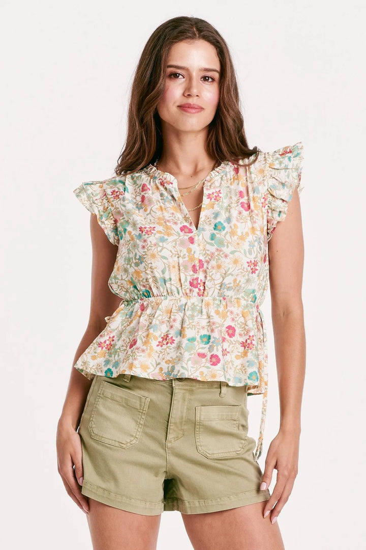 Marseille Peplum Top Victoria Bouquet