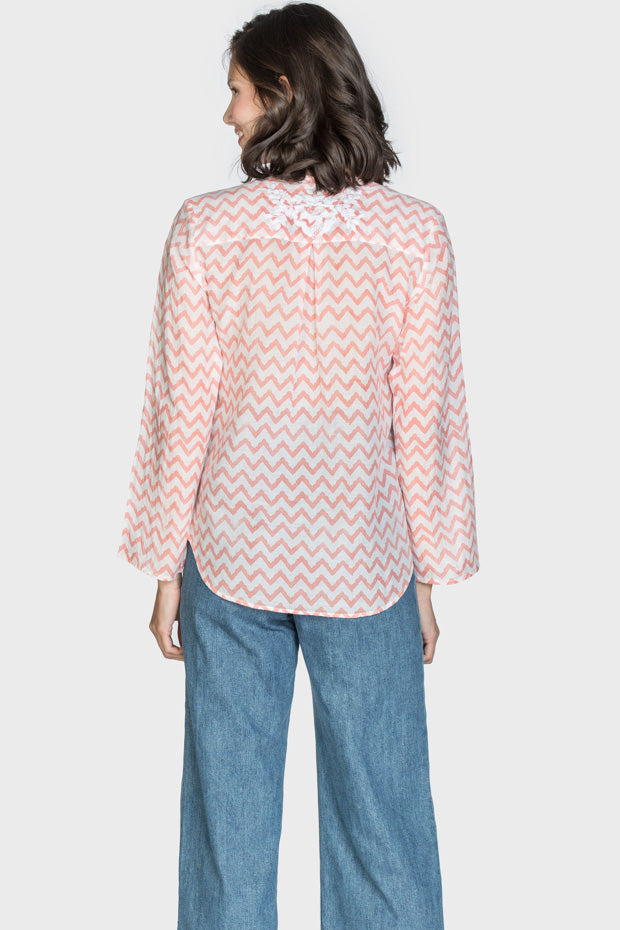 Lena Coral Reef Cotton Top Back