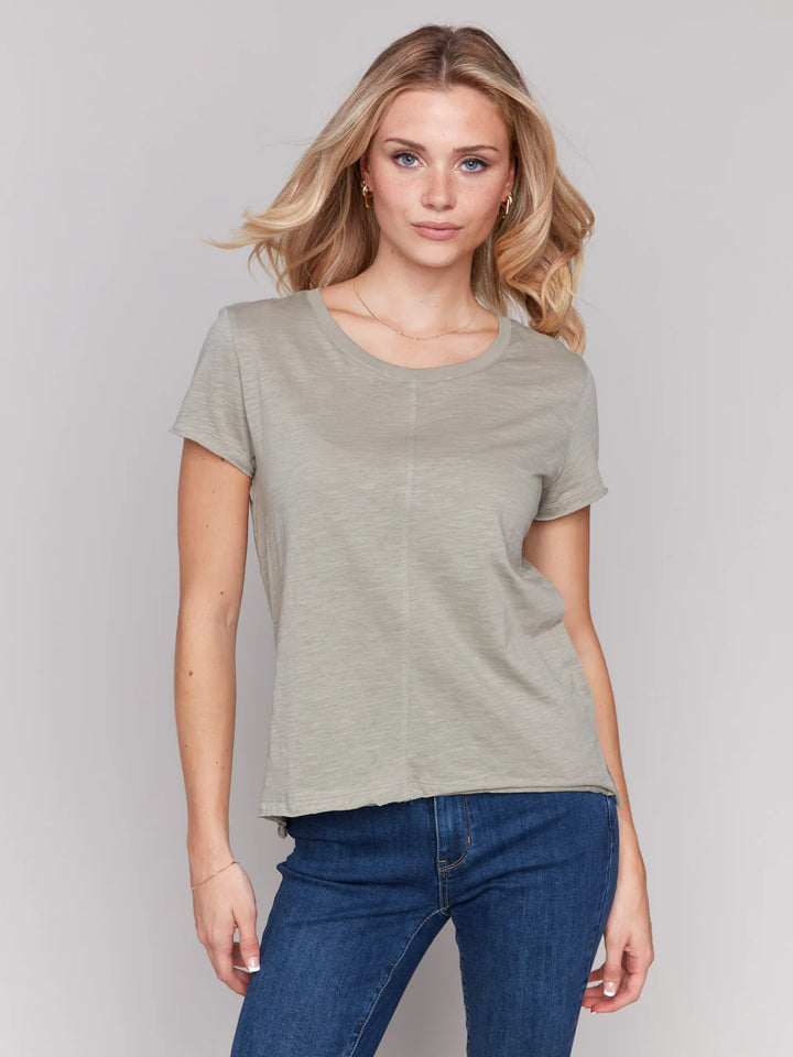 Organic Cotton Slub T-shirt - Celadon 1