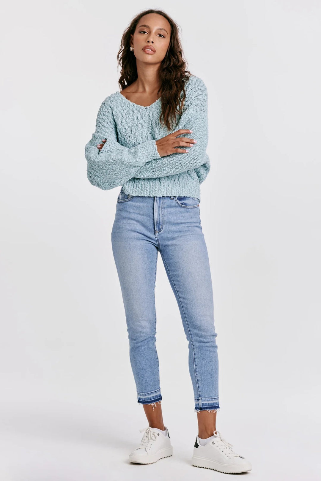 Lexi Drop Shoulder Sweater Sea Foam Full