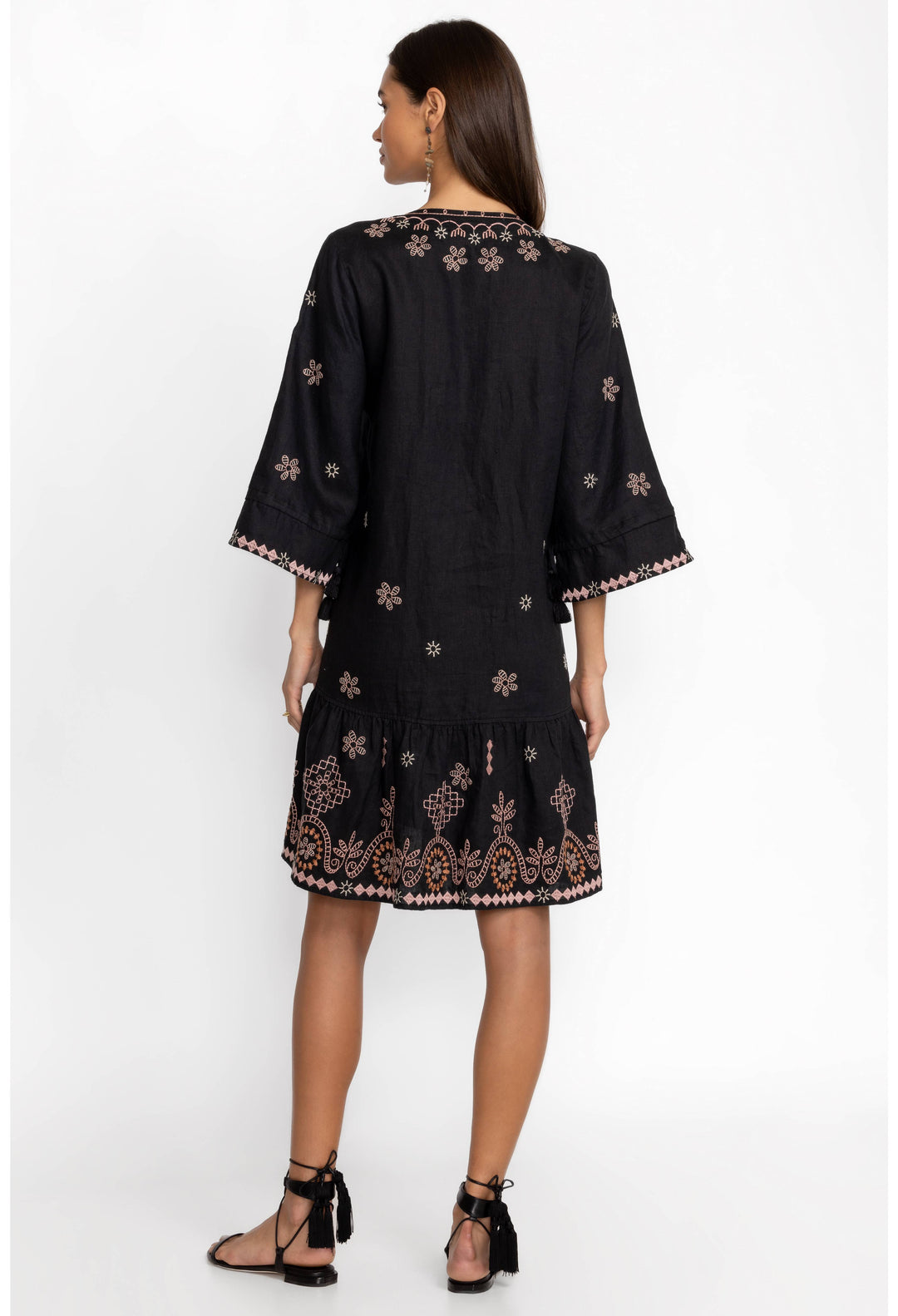 Faye Kimono Sleeve Flounce Dress Back