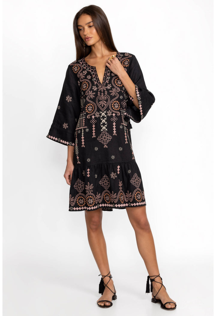 Faye Kimono Sleeve Flounce Dress Full