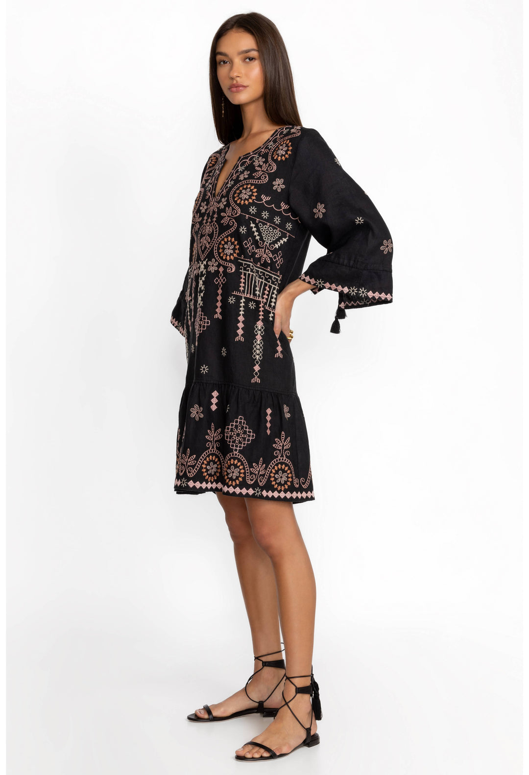 Faye Kimono Sleeve Flounce Dress side