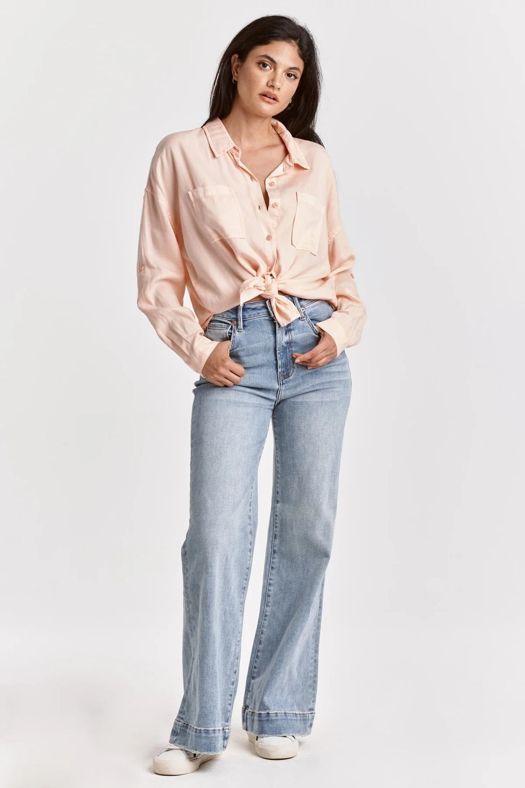 Fiona Mid Rise Wide Leg Jeans Montilla Full