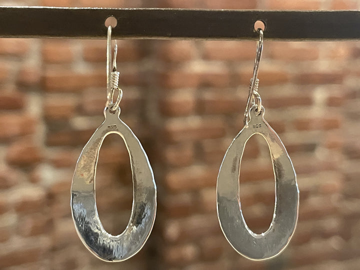 Hammered Oval Earrings Back