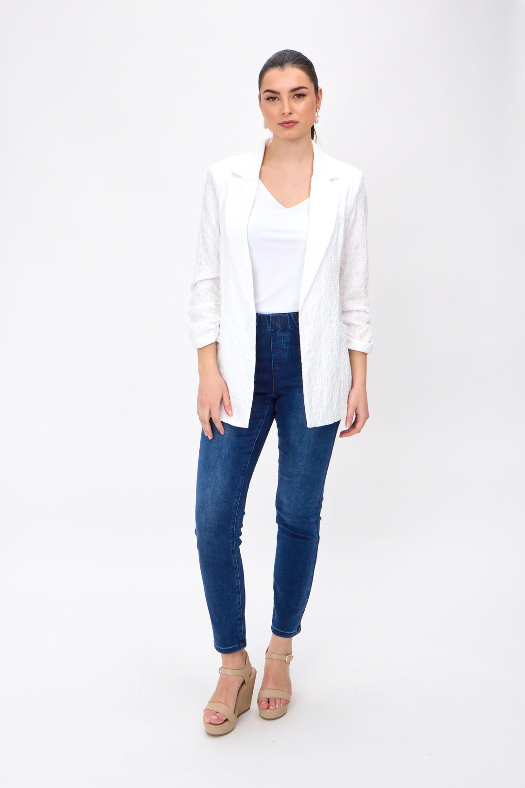 Boxy Blazer Style 242034 White 2