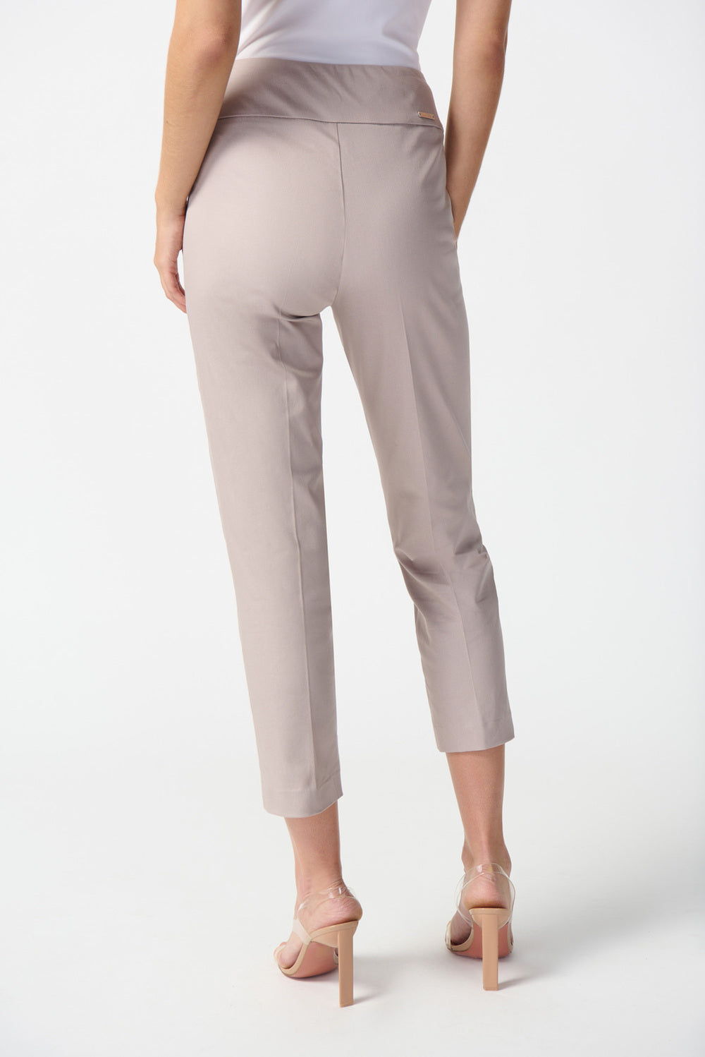 Taupe Cropped Pull-On Pants Style 242240 Back