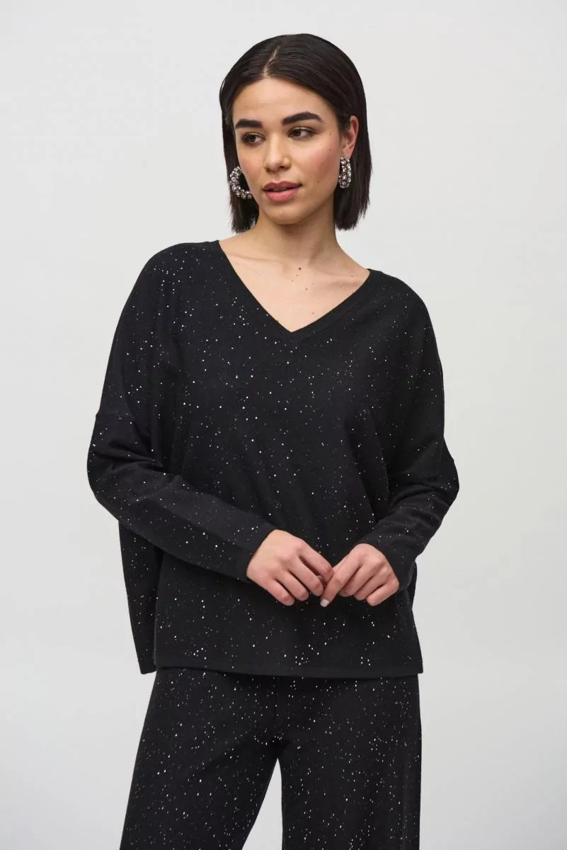 Black Sequined Boxy Top Style 244921 3