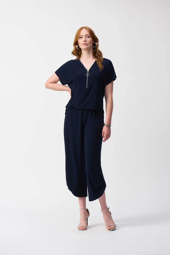 Zip Neck Culotte Jumpsuit Style 251044 1