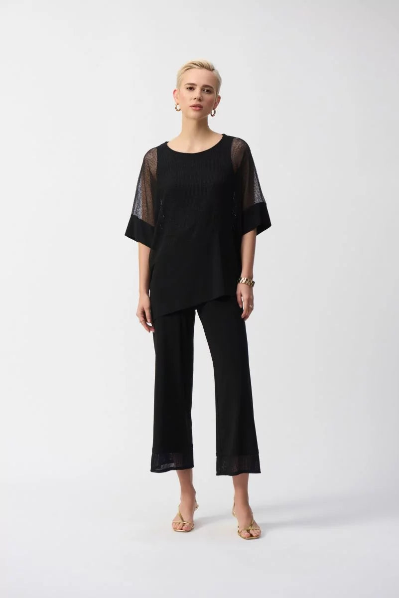 Black Mesh And Silky Knit Cocoon Top Style 251092 2