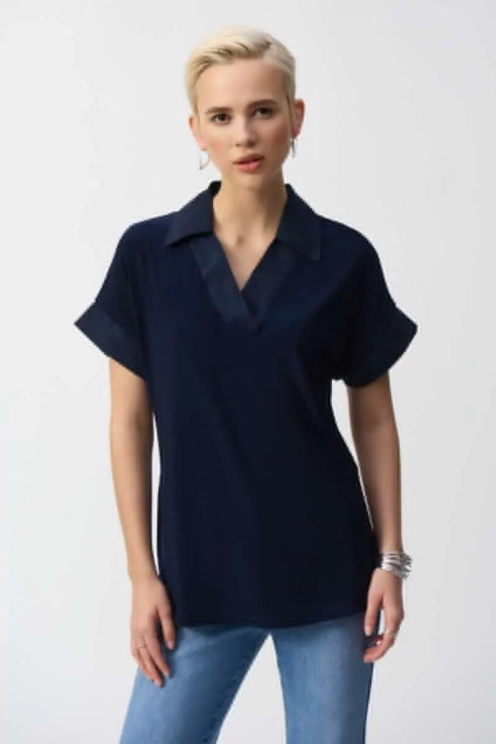 Midnight Blue Boxy Top Style 251290 1