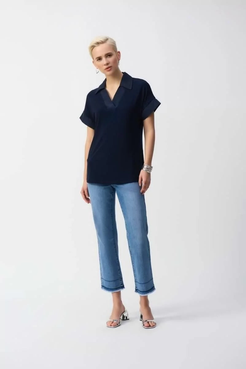 Midnight Blue Boxy Top Style 251290 2