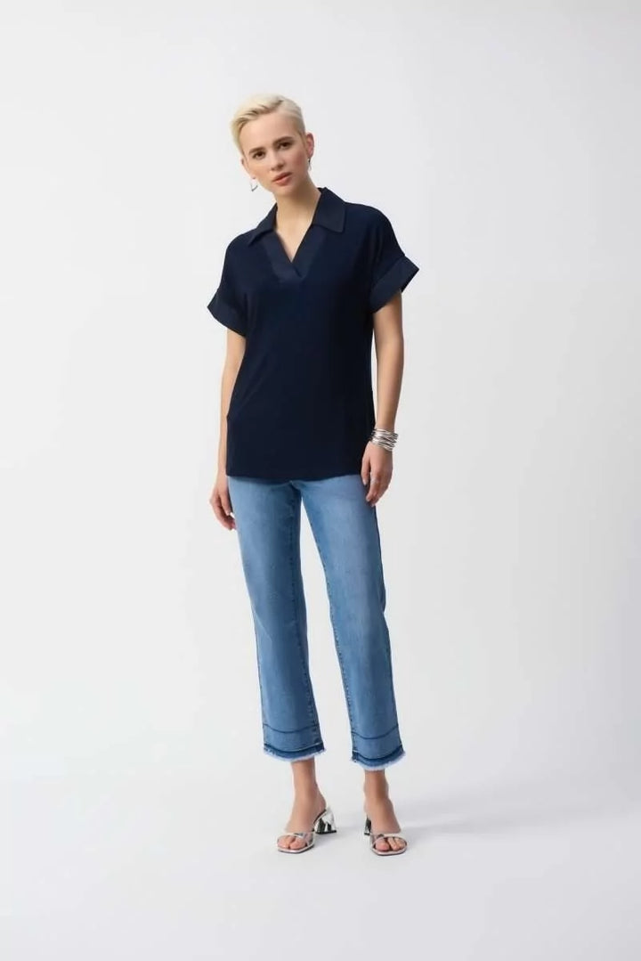 Midnight Blue Boxy Top Style 251290 2