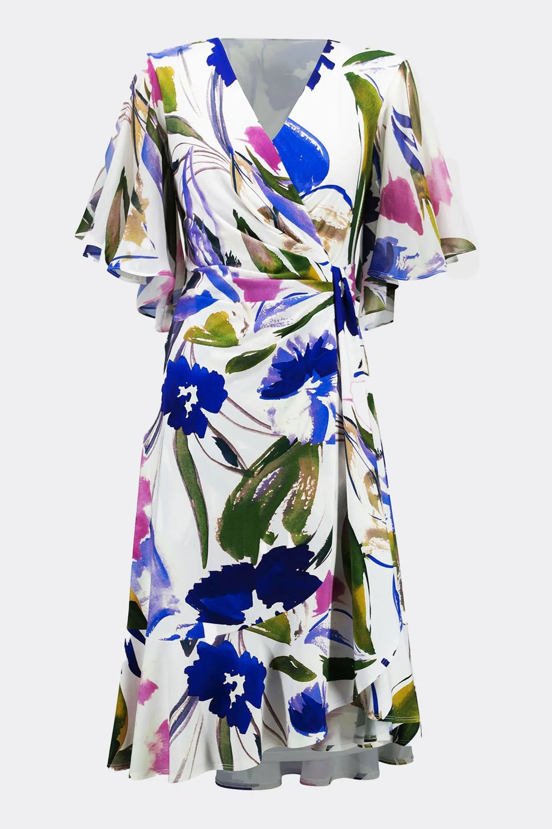 Silky Knit And Chiffon Floral Wrap Dress Style 251707 5