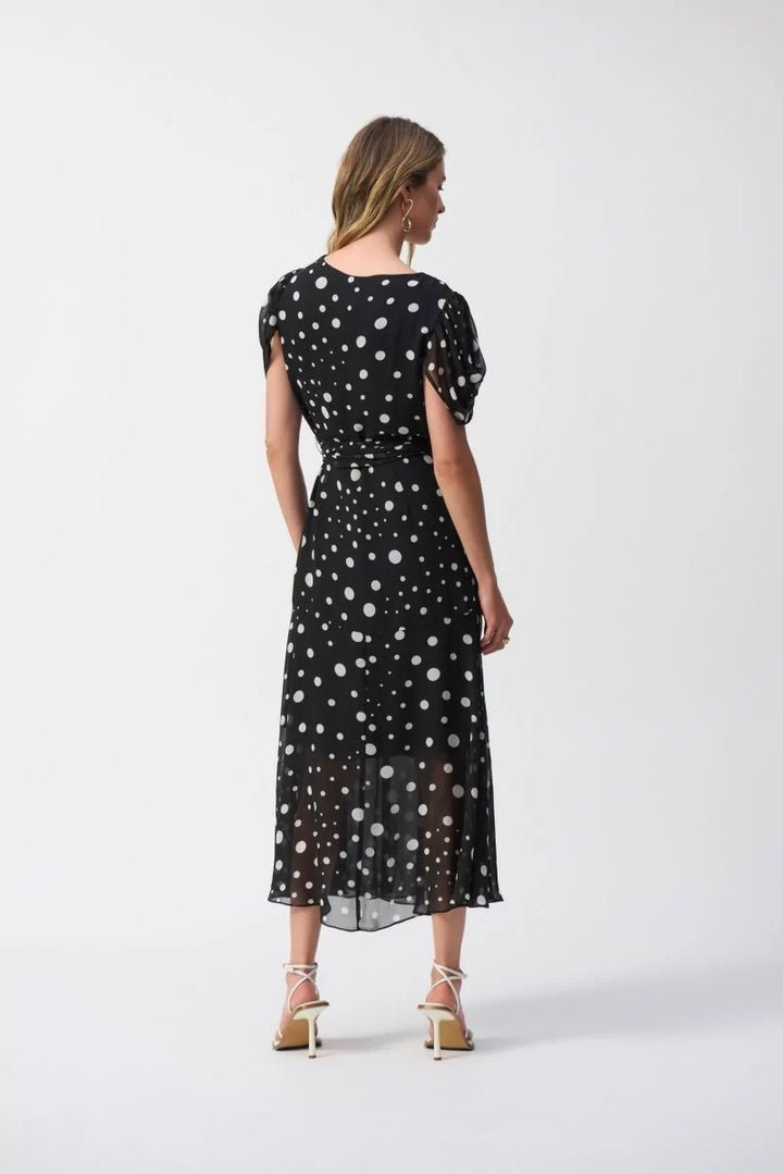 Chiffon Dot Print Wrap Dress Style 251907 5