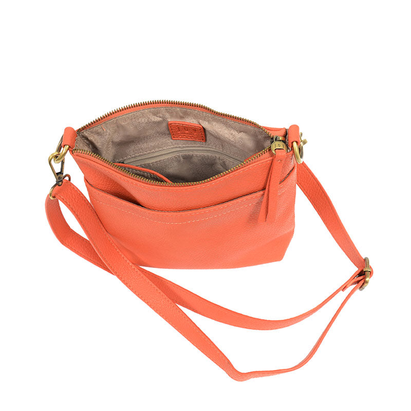 Layla Top Zip Crossbody Bag  Grapefruit Interior