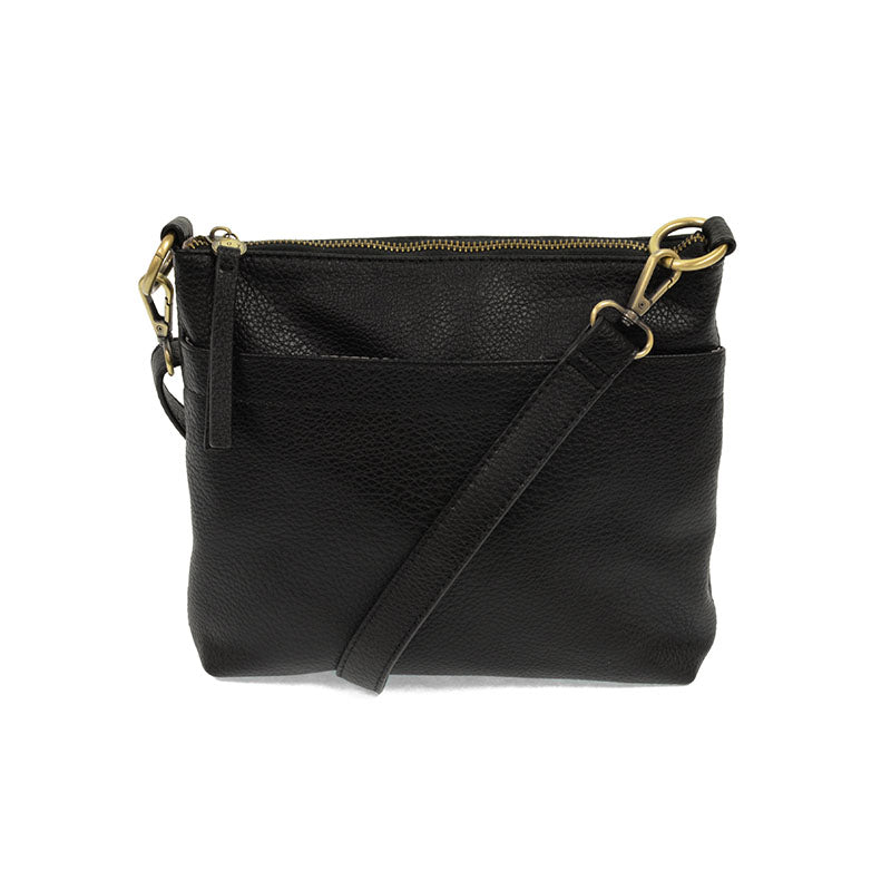 Layla Top Zip Crossbody Bag  Black Front