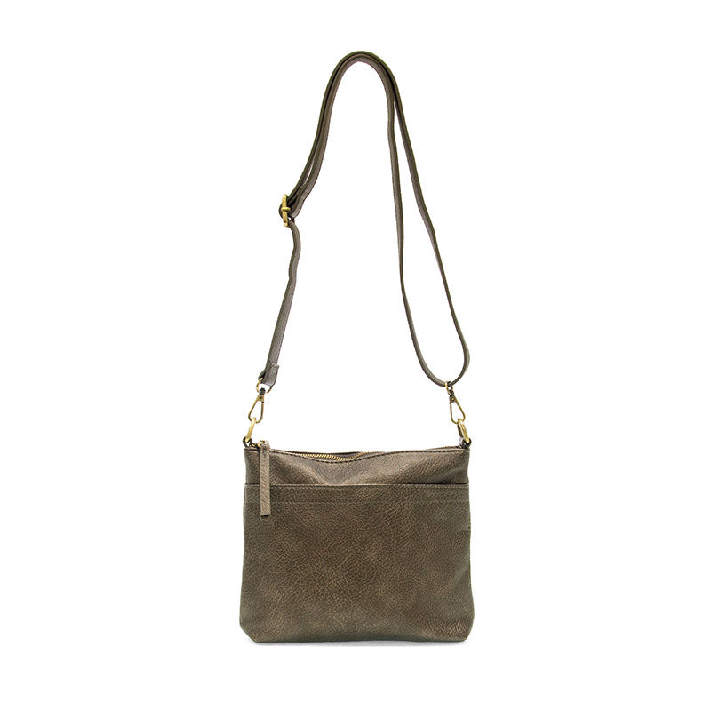 Layla Top Zip Crossbody Bag Pewter Full