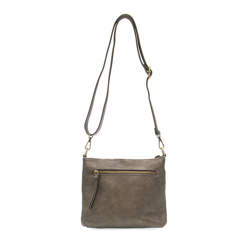 Layla Top Zip Crossbody Bag Pewter  Back