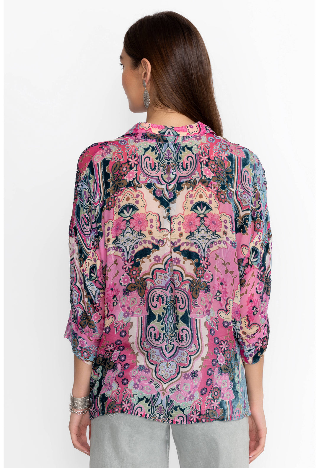 Johnny Was Marlow Burnout Blouse Back