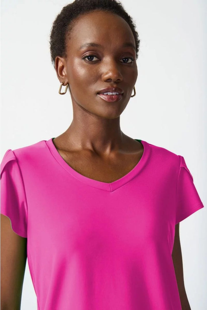 Joseph Ribkoff Ultra Pink Tulip Sleeve Top Style 241179 Detail