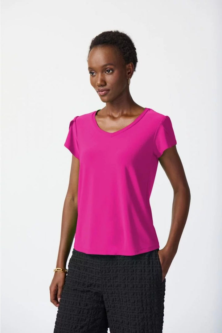 Joseph Ribkoff Ultra Pink Tulip Sleeve Top Style 241179 Front