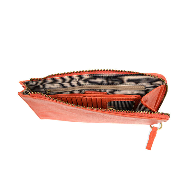 Karina Convertible Wristlet & Wallet Coral  Interior.