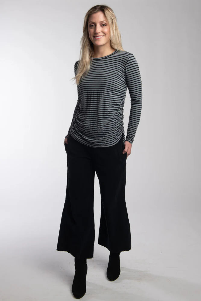 Wide Leg Cord Pant Black