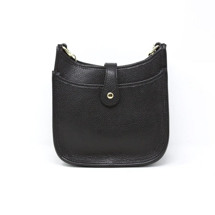 Leather Messenger Bag Black