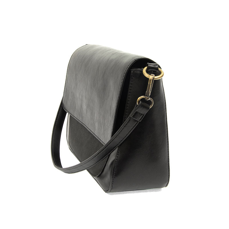 Lexie Convertible Shoulder Bag with Faux Suede Trim Side.