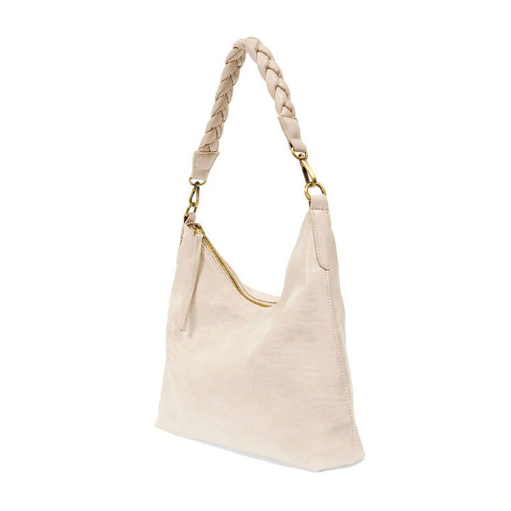 Selene Slouchy Hobo Bag with Braided Handle Side.