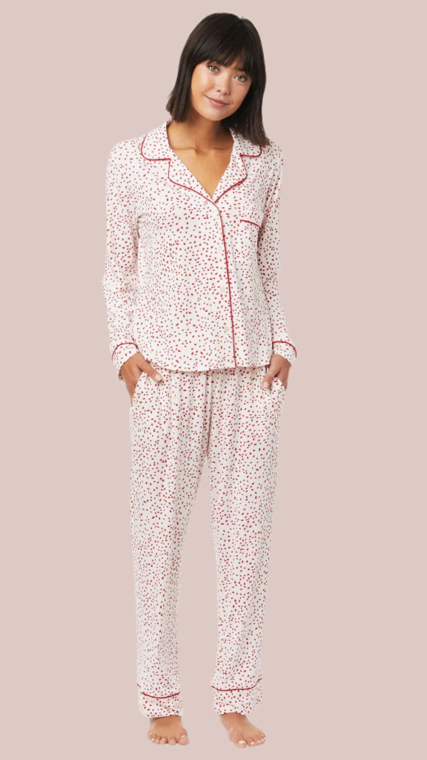 Confetti Dot Pima Knit Long Sleeved Pajama 1