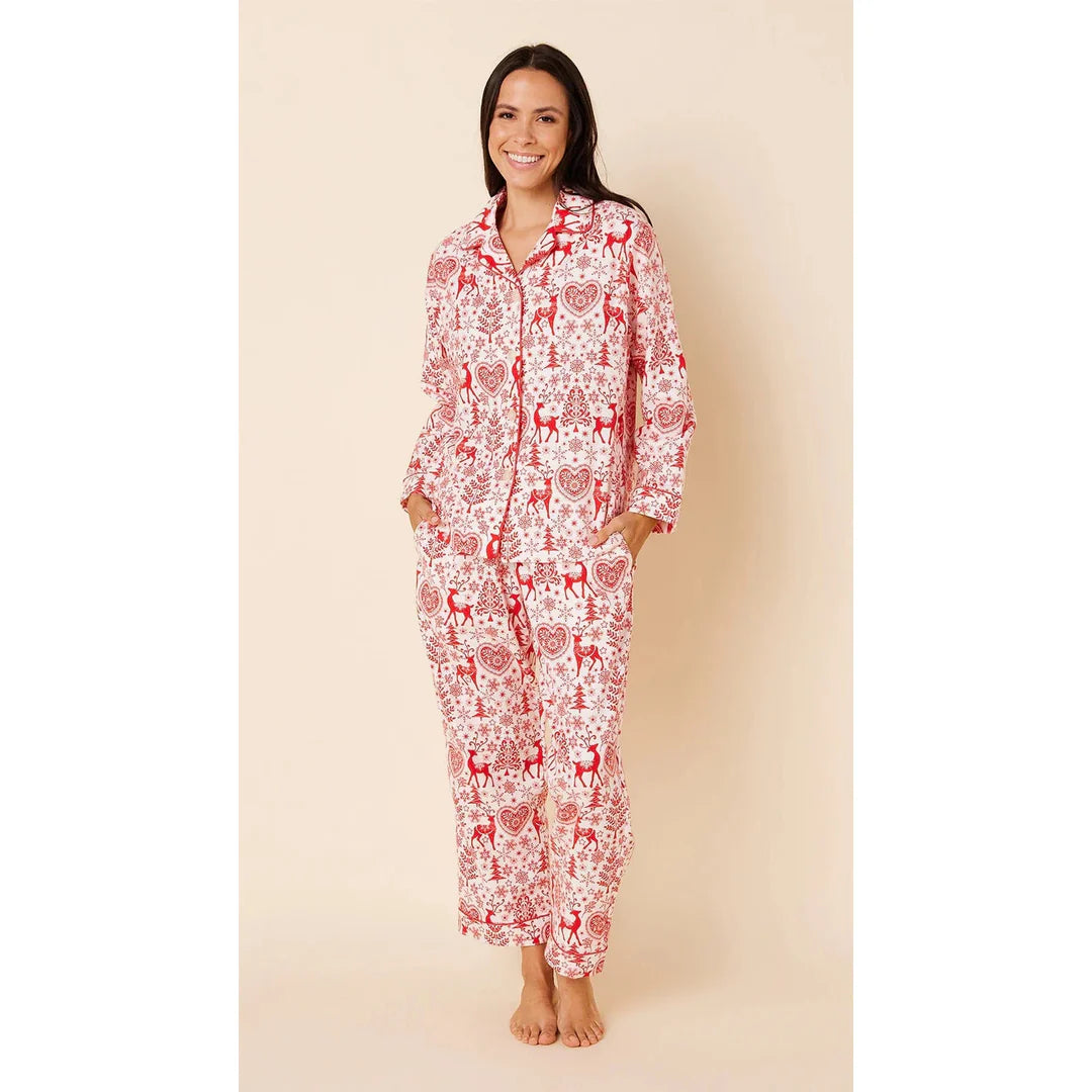 Holly Jolly Flannel Pajama Red