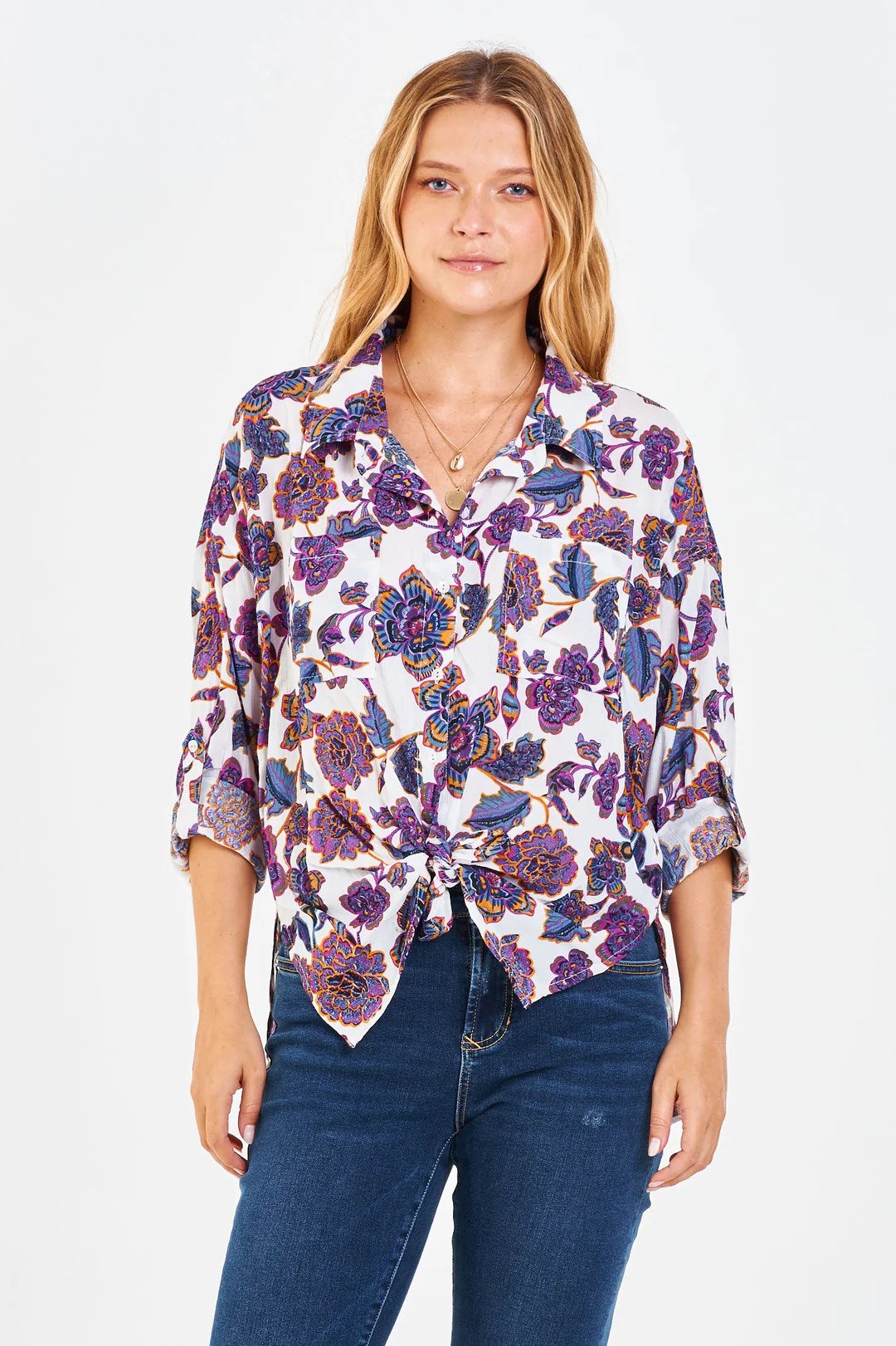 Dear John Arianna Front Tie Shirt Day Dreamer Front.