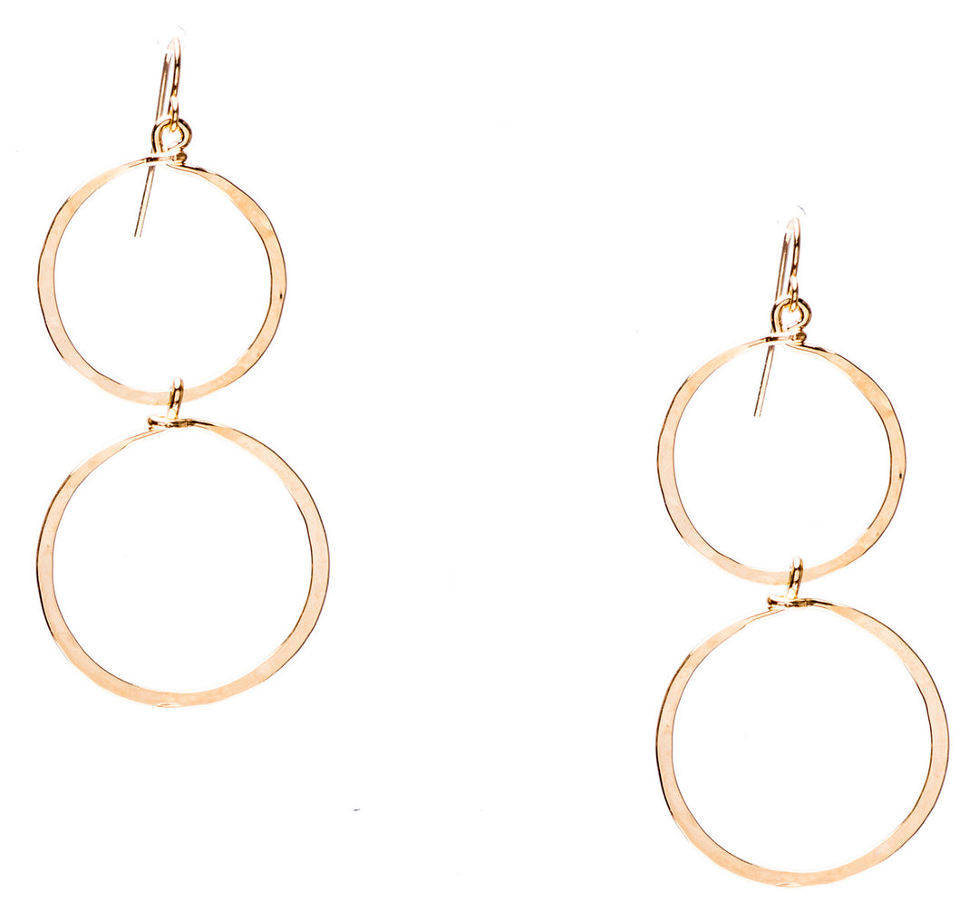 Double Hoop Drop Earrings at Village Vogue.