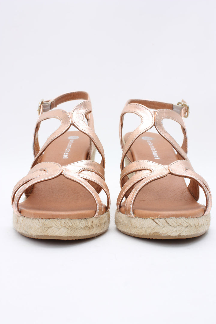 Eric Michael Lindsey Wedge Sandal Cosmos Rose Gold