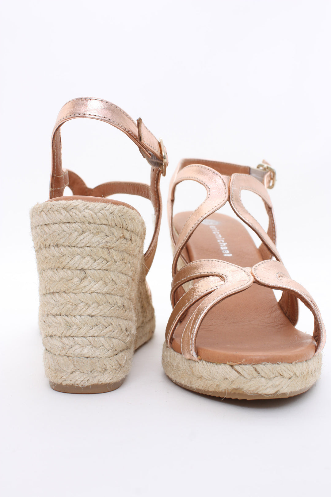 Eric Michael Lindsey Wedge Sandal Cosmos Rose Gold