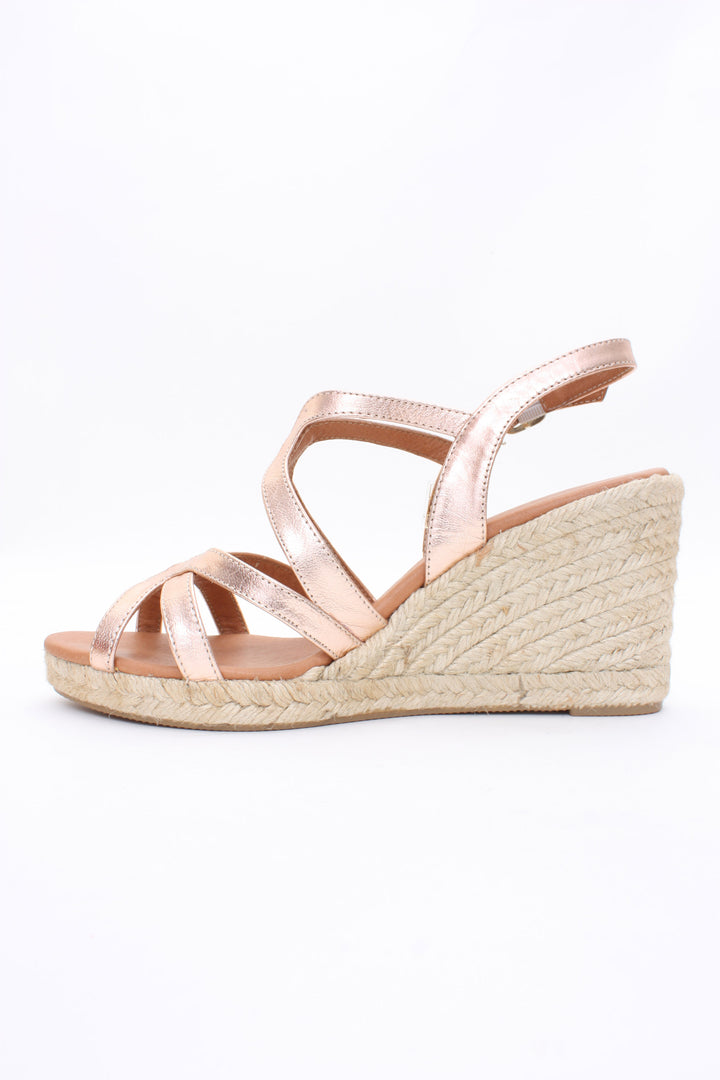 Eric Michael Lindsey Wedge Sandal Cosmos Rose Gold