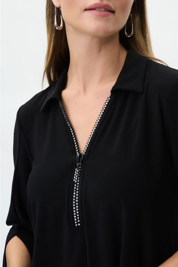 Joseph Ribkoff Embellished Yolk Top Style 223120 Detail.