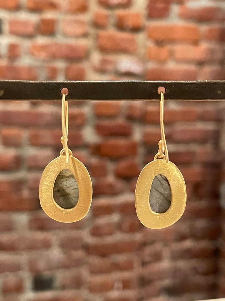 Village Vogue Labradorite Drop Earrings Back.