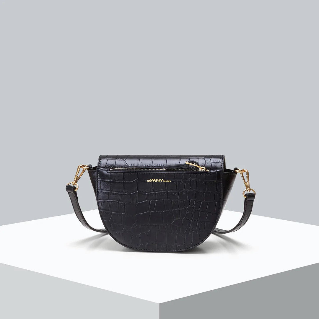 Oryany Lottie Croc Crossbody Bag Black Back.